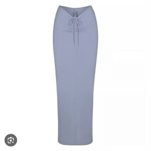 SKIMS soft lounge long skirt - Light Blue Maxi Skirt - Ruched front and back